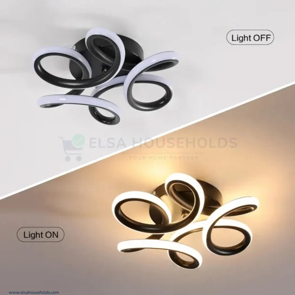 Black Flower 3-Color LED Ceiling Pendant Light