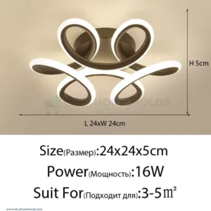 Black Flower 3-Color LED Ceiling Pendant Light
