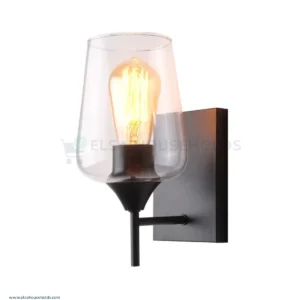 Black Glass Shade Wall Sconce Light