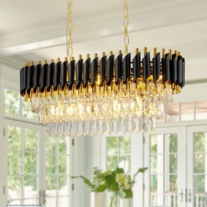 Black & Gold Ceiling Chandelier Light