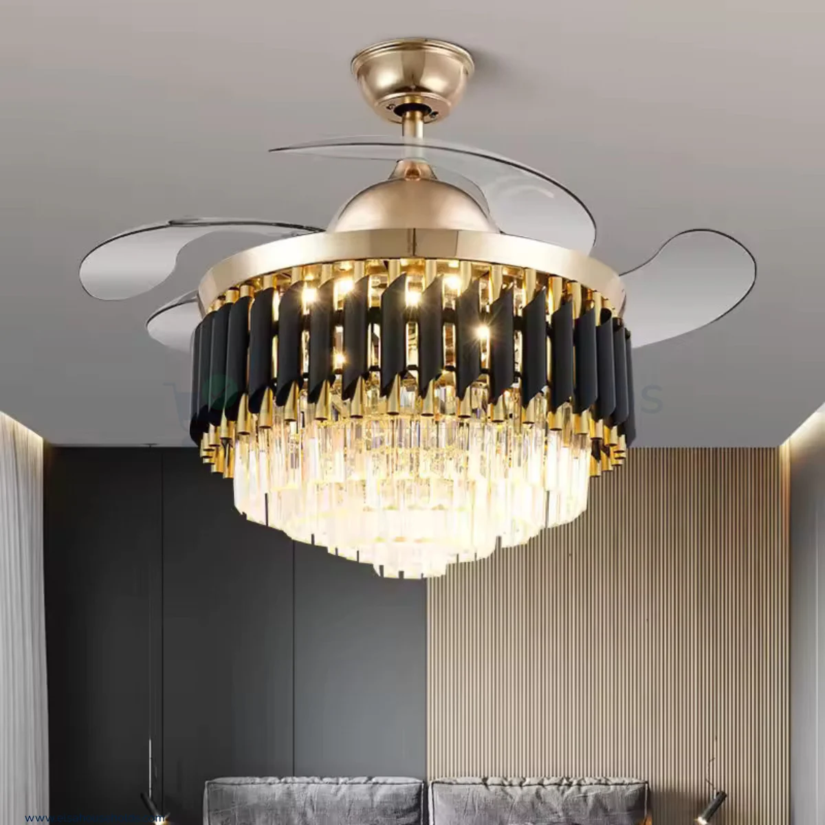 Ceiling Fan Crystal Chandelier