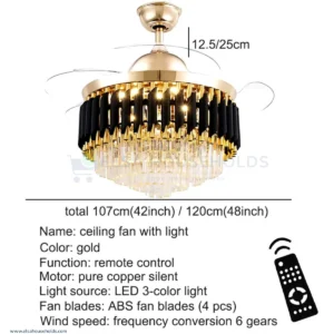 Ceiling Fan Crystal Chandelier