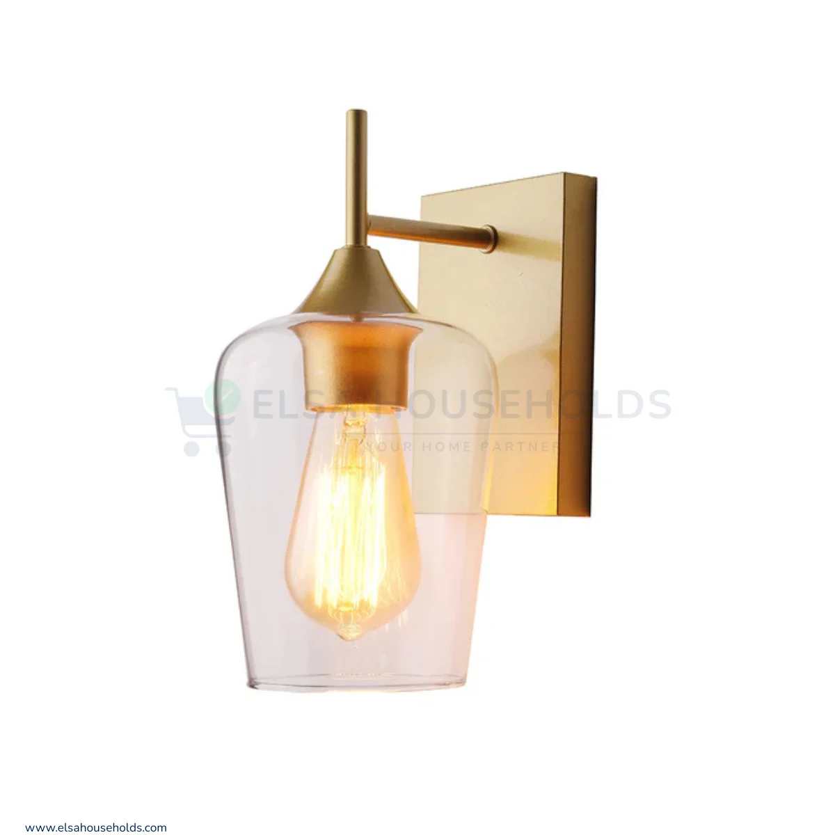 Gold Glass Shade Wall Sconce Light