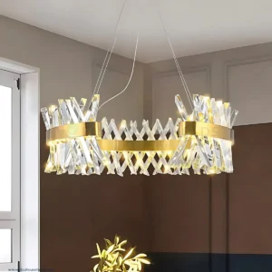 Golden Crystal LED Ceiling Chandelier