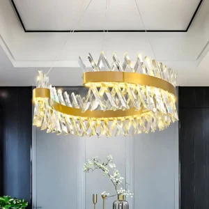 Golden Crystal LED Ceiling Chandelier