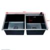 Handmade Double Bowl Kitchen Sink (800*450) – Gun Grey