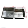 Handmade Double Bowl Kitchen Sink (800*450) – Satin