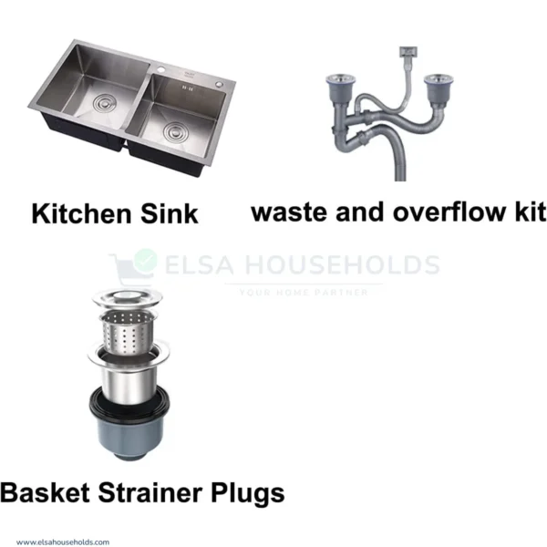 Handmade Double Bowl Kitchen Sink (800*450) – Satin - Image 3