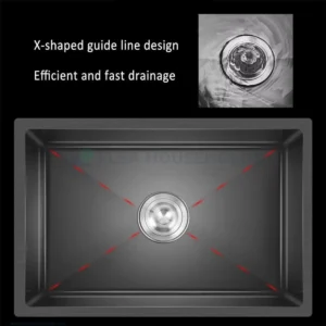 Handmade Single Bowl Kitchen Sink – Gun Grey (600×450)