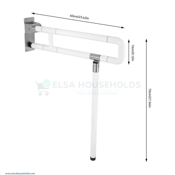 Heavy Duty U – Shaped Bathroom Handrail With Stand - Image 5