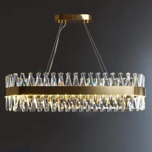 Oval Crystal Chandelier Ceiling Light