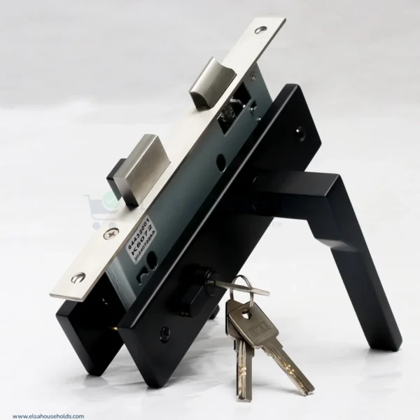 Premium Stainless Steel Door Lock – Matte Black, Euro Standard (NL001B)