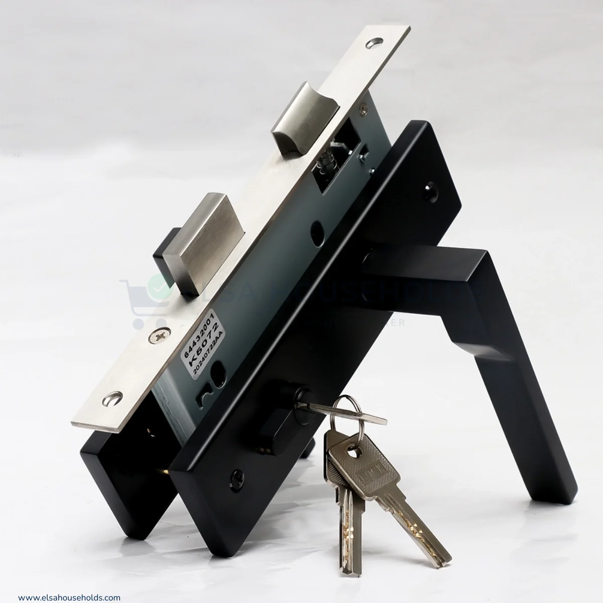 Premium Stainless Steel Door Lock – Matte Black, Euro Standard (NL001B)