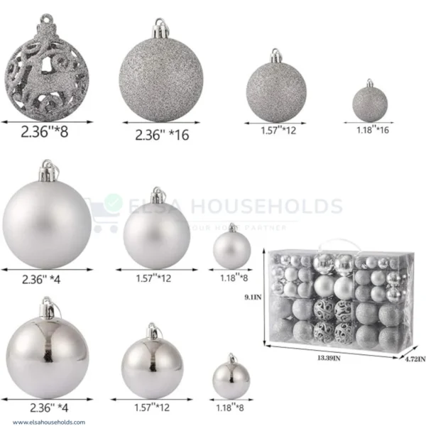 100PCS Christmas Ball Ornaments Set for Christmas Tree - Image 2