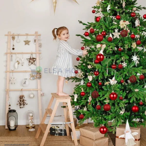 100PCS Christmas Ball Ornaments Set for Christmas Tree - Red - Image 3