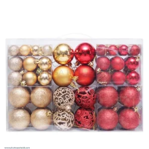 100PCS Christmas Ball Ornaments Set for Christmas Tree - Red + Yellow