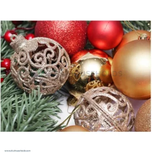 100PCS Christmas Ball Ornaments Set for Christmas Tree - Red + Yellow