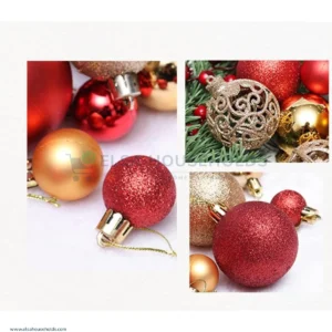 100PCS Christmas Ball Ornaments Set for Christmas Tree - Red + Yellow