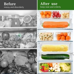 10pcs BPA-Free Stackable Acrylic Fridge Organizer Bins
