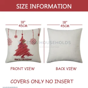 Set of 4 Christmas Holiday-Themed Decorative Cushion Covers
