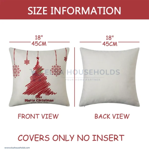Set of 4 Christmas Holiday-Themed Decorative Cushion Covers - Image 5