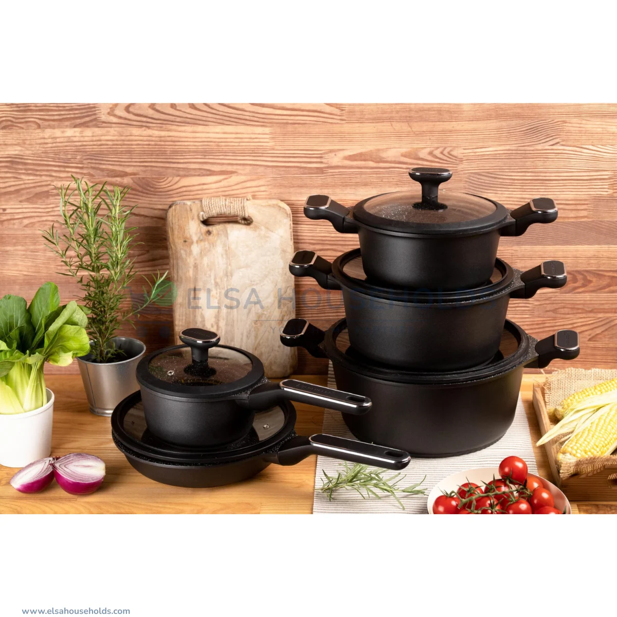10-Piece Edenberg Cookware Granite Set