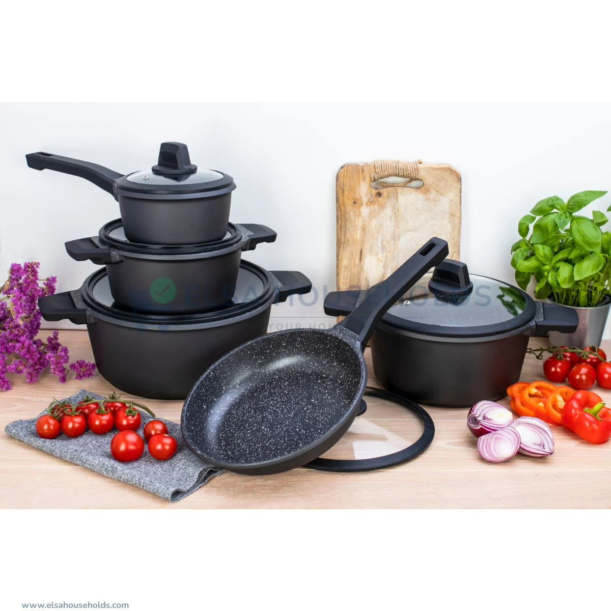 10-Piece Edenberg Cookware Marble Set 1 10-Piece Edenberg Cookware Marble Set