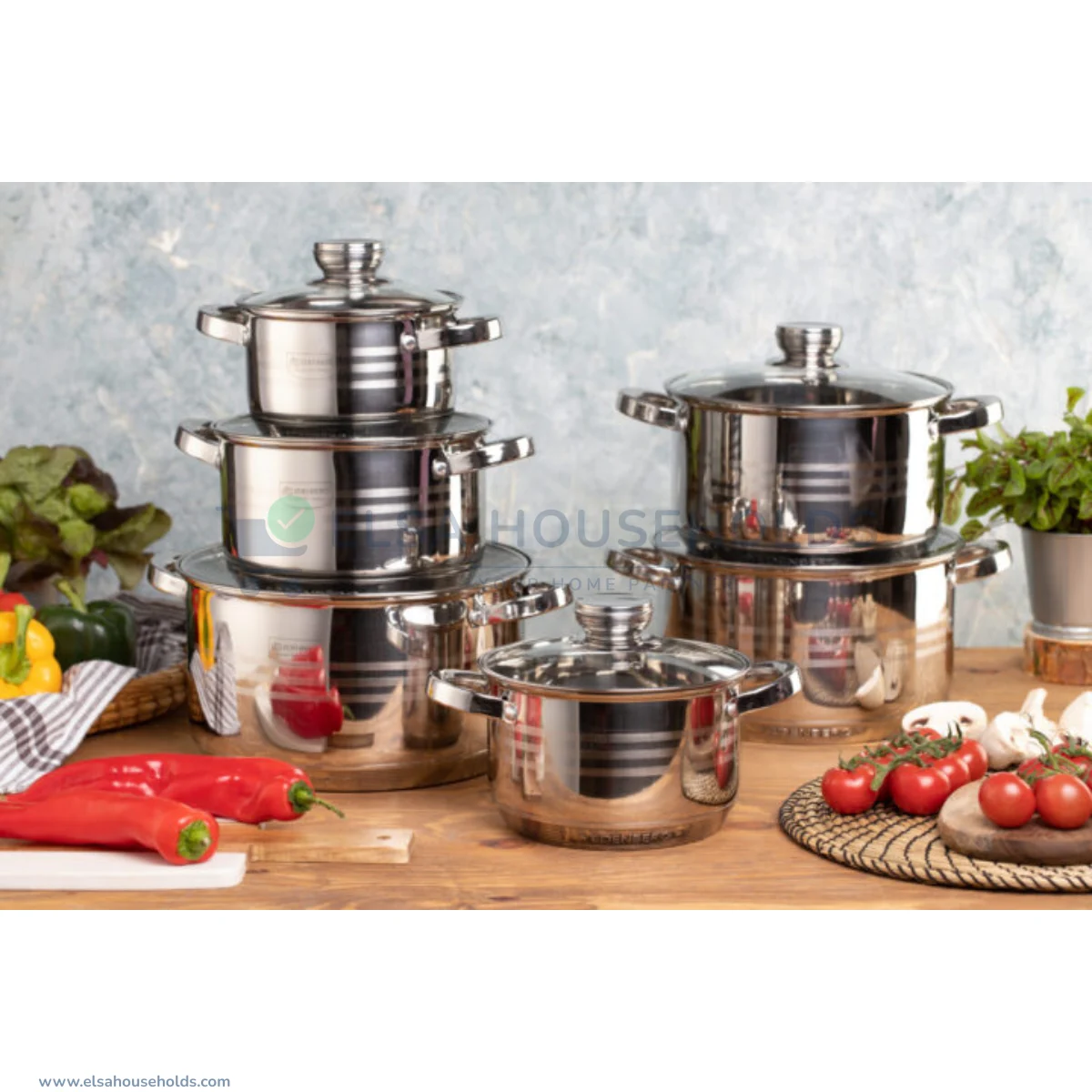 12-Piece Edenberg Stainless Steel Cookware