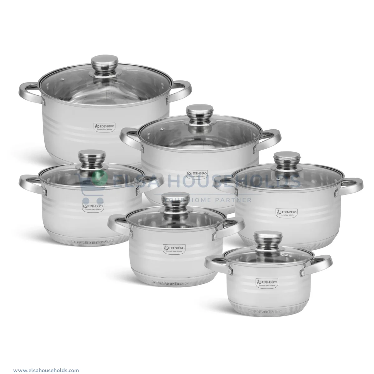 12-Piece Edenberg Stainless Steel Cookware 2 12-Piece Edenberg Stainless Steel Cookware - Image 2