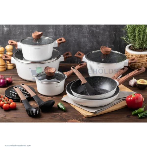 15-Piece Edenberg Cookware Set with Kitchen Tools