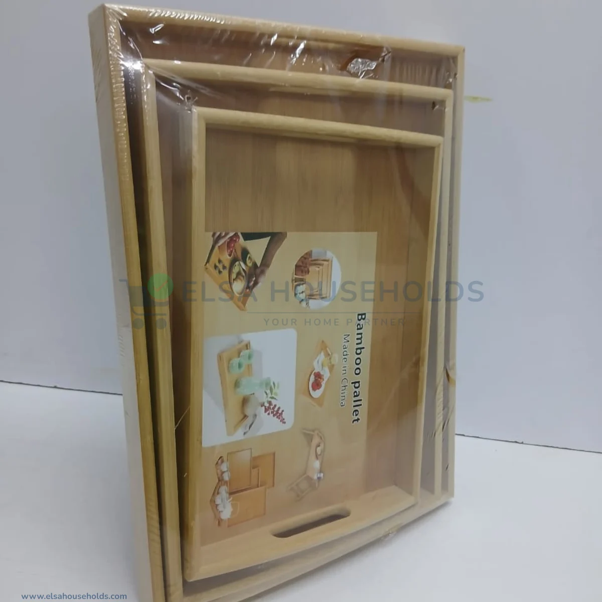 3 Pack Bamboo Serving Tray Set 2 3 Pack Bamboo Serving Tray Set - Image 2